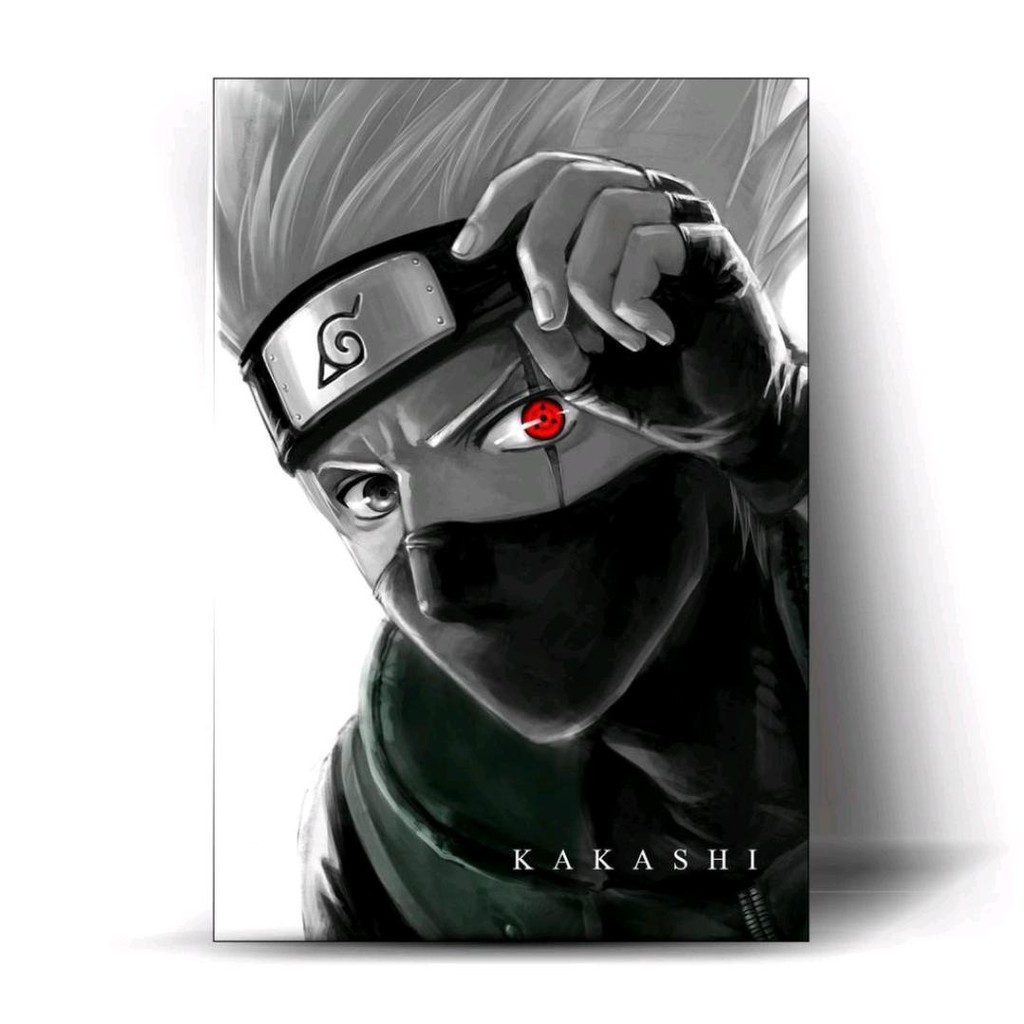 Quadro decorativo Kakashi Anime Naruto Arte Desenho para sala