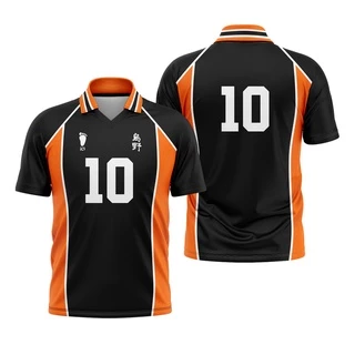Camisa Uniforme Haikyuu Karasuno Gola Polo - ESCOLHA SEU NOME E NÚMERO (PERSONALIZÁVEL)