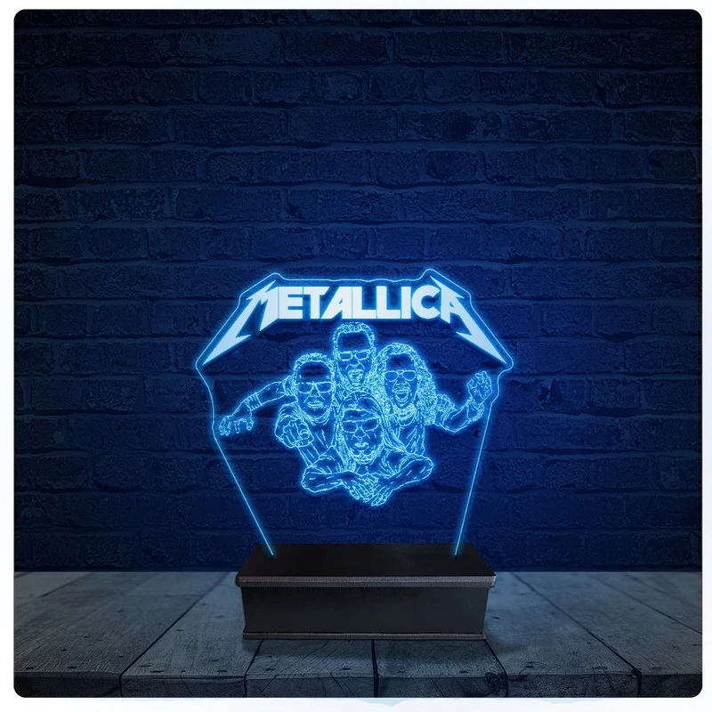 Luminária Led Acrilico Abajur - Metallica Banda Rock 10
