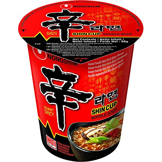 Lamen Shin Cup Noodle Spicy 68g - Three Foods
