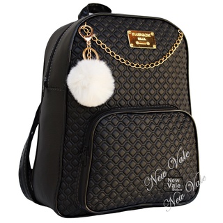 Mochila Feminina Bolsa Mochilinha Fashion Com Lindo Detalhe + Chaveiro Pompom