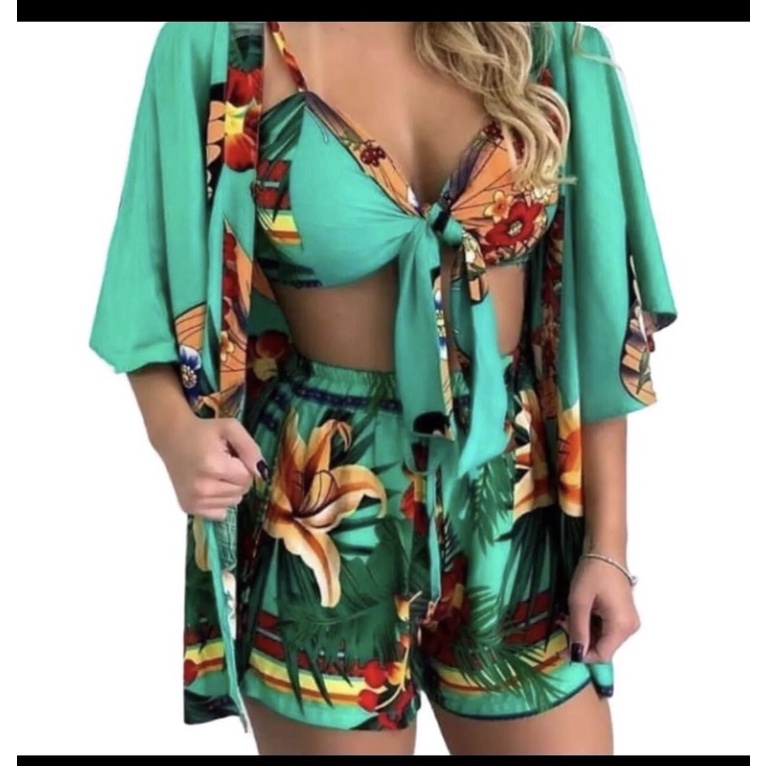 Conjunto feminina Viscolinho Moda Praia Saida De Praia MODA Roupa