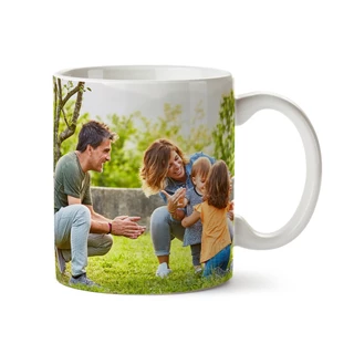 Caneca Com Sua Foto Personalizada + Caixa - Xícara 325ML Minimalista Porcelana Super Branca Cerâmica