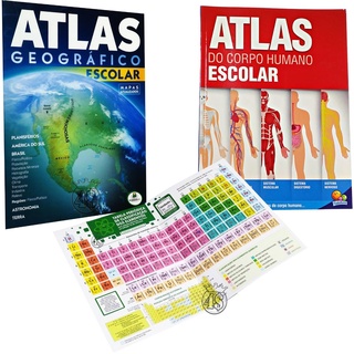 Atlas Geografico Escolar Mapas Tabela Periodica Pequena Atlas Corpo ...