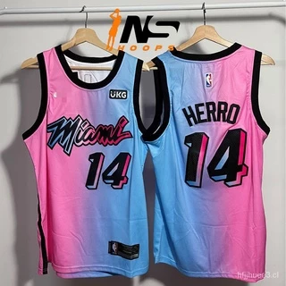 l3FG (Readystock Malásia) Camisa Nba Miami Heat Tyler Herro # 14 E Jimmy Butler 22 [Cidade jersey 20/21] (Compre 4 Gráti