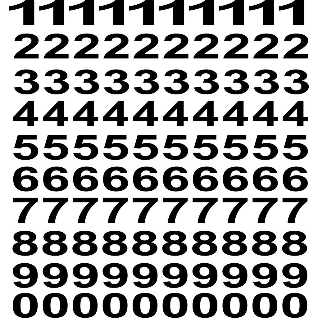 Adesivos Numeros Pequenos