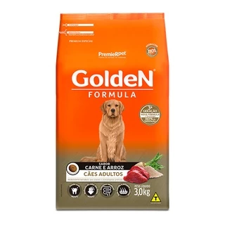Ração Golden Formula para Cães Adultos Sabor Carne e Arroz - 3Kg