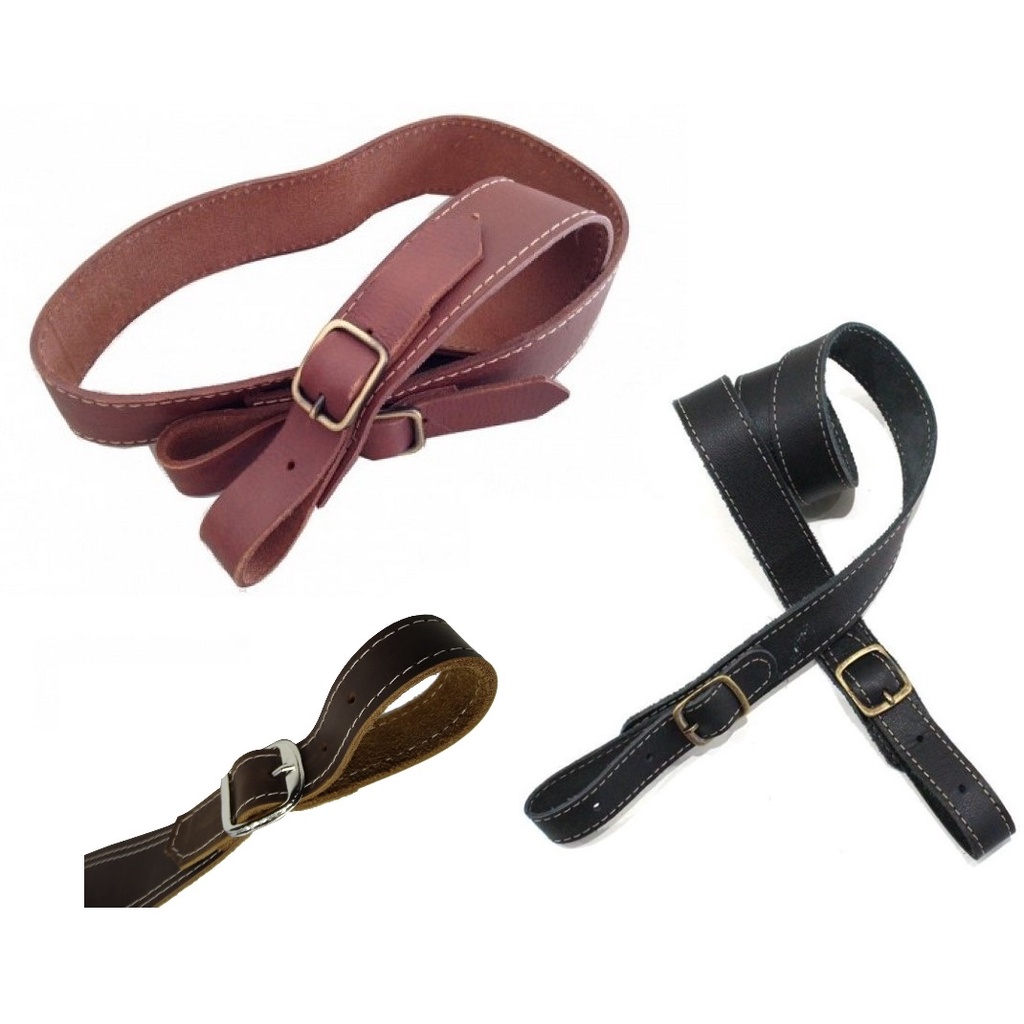 Bandoleira De Couro Legitimo Com Regulagem e Ponteiras Regulaveis
