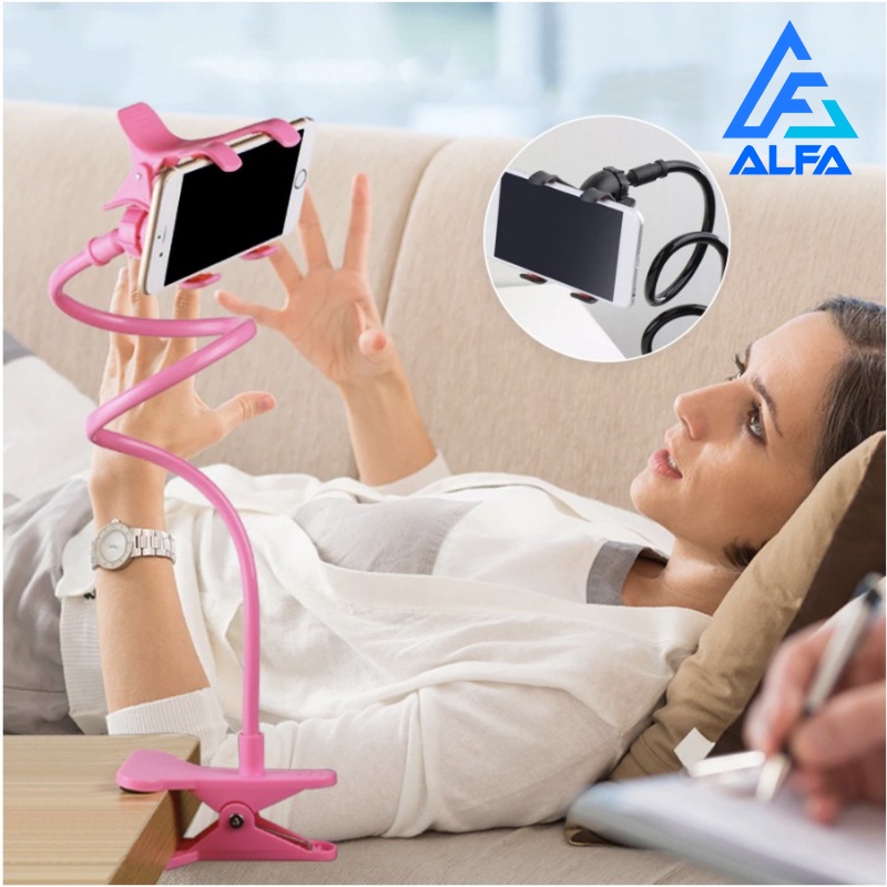 Suporte Celular Universal Articulado Cama Mesa Flexível Presilha 360 Giratório