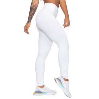 Calça Legging Branca Plus Size Flanelada Enfermagem Grossa