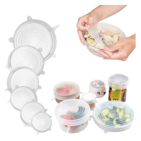 Kit Jogo de Tampas Ajustáveis e Flexíveis em Silicone para Conservar  Alimentos Lanches Frutas 6 Unidades Cozinha Comida - Cook - Tampa de  Silicone - Magazine Luiza