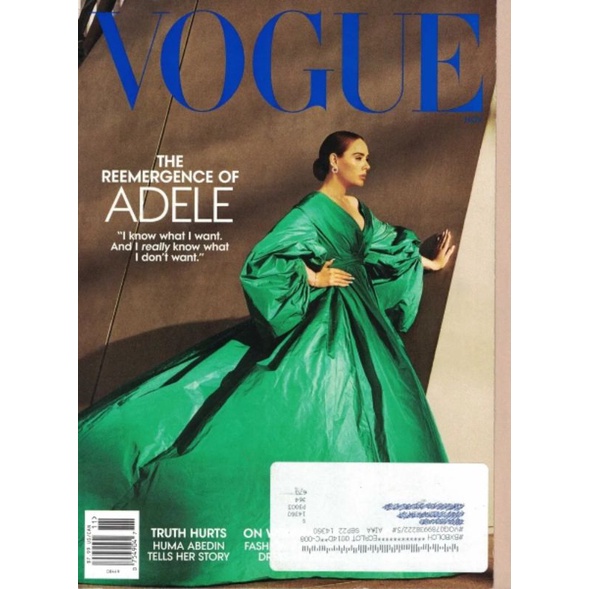 REVISTA VOGUE, DE NOVEMBRO DE 2021, COM ADELE NA CAPA. | Shopee Brasil