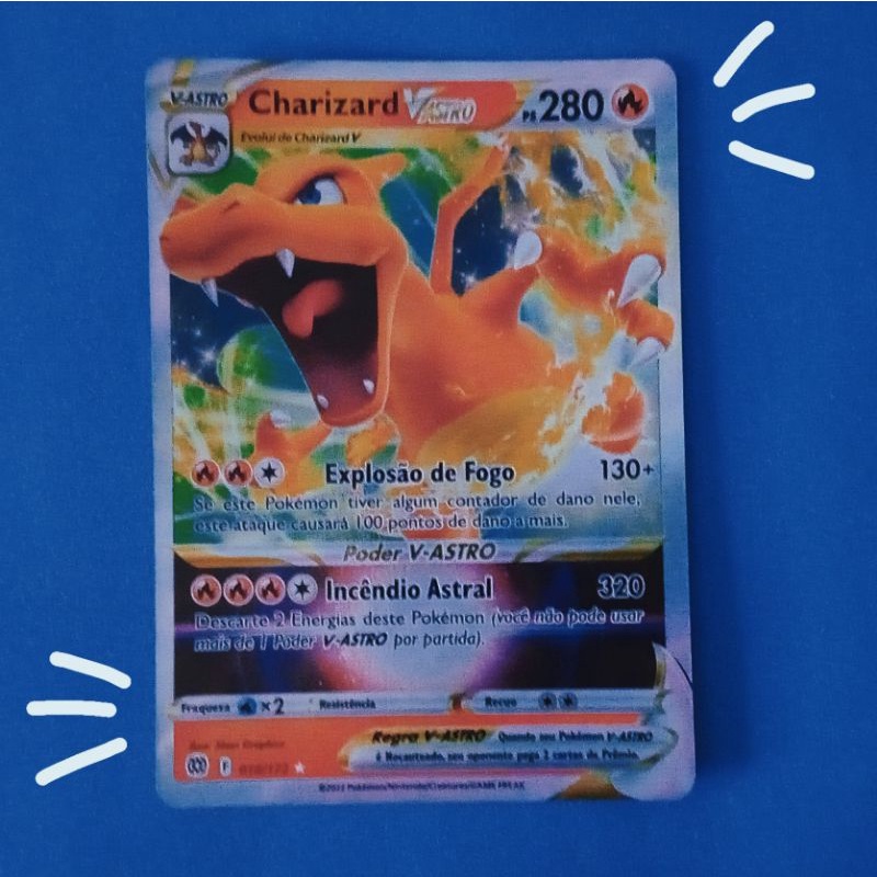 Carta Pokémon Charizard V Astro Astros Cintilantes Original