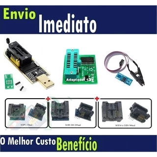 Programador Gravador Ch341a Usb Eprom Bios + Adaptadores
