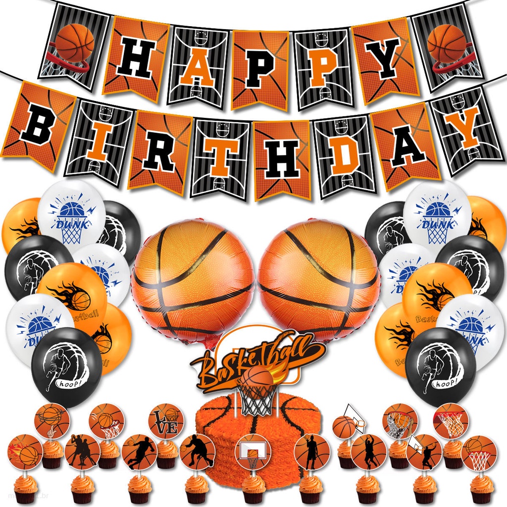 Basquetebol Festa De Aniversário Conjunto De Decoração Tema Esportivo ...