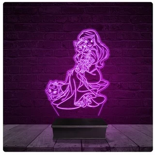 Luminária e Abajur Acrílico Led Desenho infantil 01 Presente