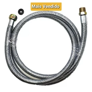 1 Mangueira de 1 metro para gas encanado com bico macho e fêmea.