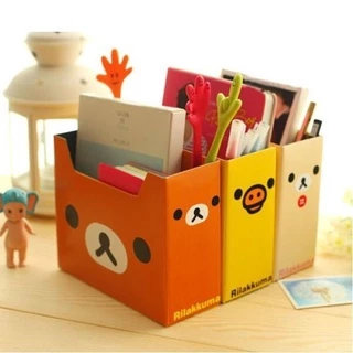 Porta Caneta Porta Treco Organizador de Mesa Maquiagem Papelão Rilakkuma Kawaii Desenho Fofo Japonês
