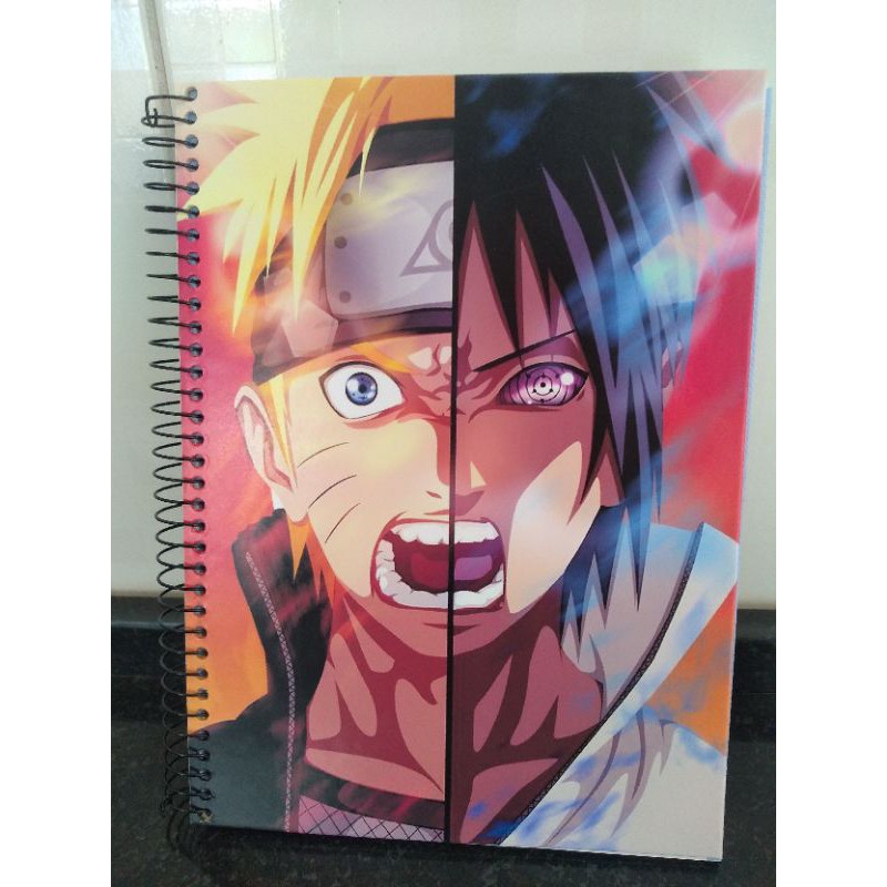 Caderno Naruto Shippuden Desenho e Cartografia Naruto Sasuke