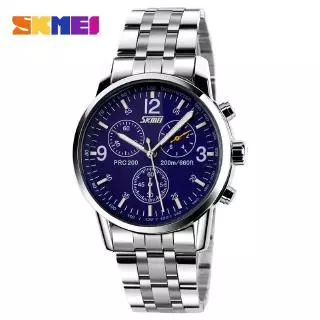 SKMEI Oficial 9070 Relógio de Quartzo de Aço Inoxidável/Couro/Executivo/Masculino