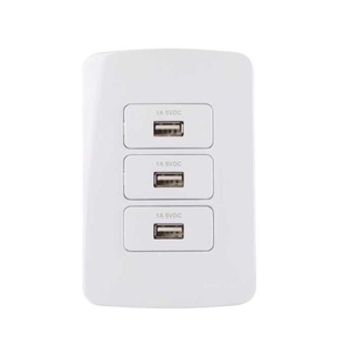 Conjunto Interruptor 3 Tomada Carregador USB 1A 4x2 B3 MarGirius