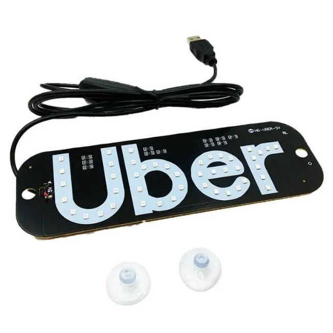 Placa Led para Uber 12v USB Plaquinha Uber branco | Shopee Brasil