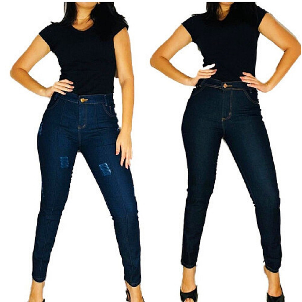 Calça Jeans Feminina Jogger Com Lycra, Cintura Alta, Cos Alto, Empina  Bumbum, Elástico Na Barra, Revesst Jeans