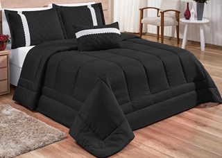 Kit Cobre Leito Casal Queen Oliveira 6 Pçs Colcha Várias Top Lindo