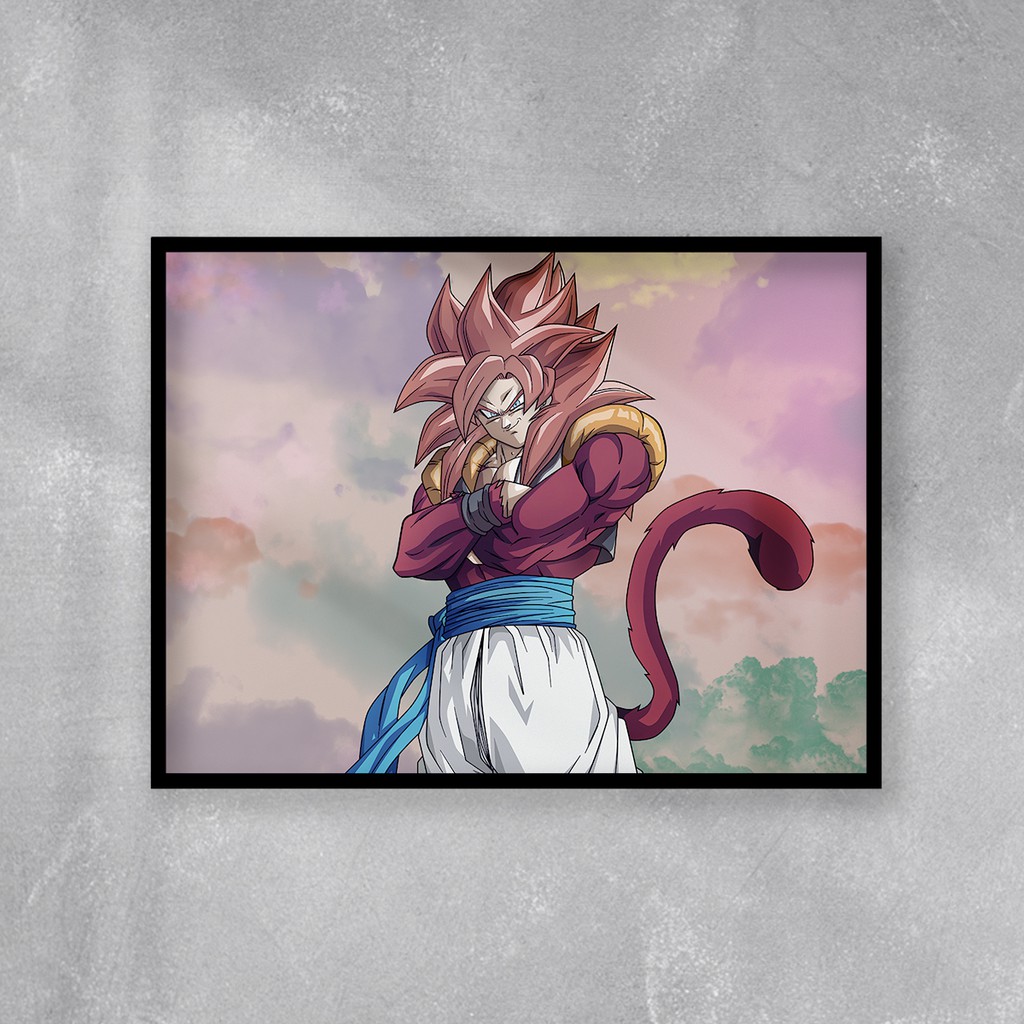 Quadro Decorativo Goku Dragon Ball Gt Super Sayajin 4 30x42