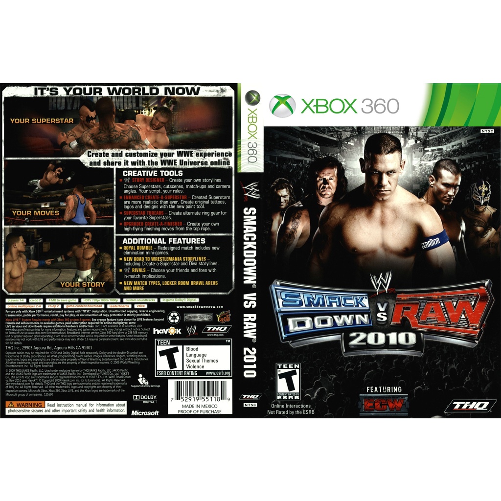 WWE Smackdown vs Raw 2010 pour Xbox 360 . En francais . Complet . 752919551189