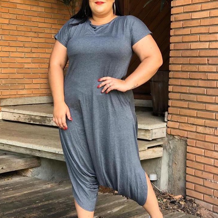 Macacão para best sale gestante plus size