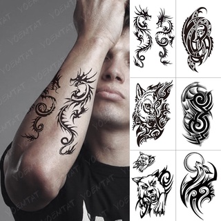 Tatuagem Adesiva Temporária, Tatuagem Corporal De Tigre Com Chama, Cavalo,  Fogo, Flash, Tatuagens Falsas Para Homens - Tatuagens Temporárias -  AliExpress