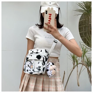 Saco A Tiracolo Pequeno De Vaca De Mensageiro casual De Estudante Mochila Lateral Coreana Menina Vitality De Pelúcia
