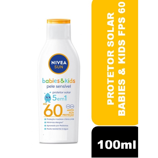 Protetor Solar Nivea Sun Babies & Kids Sensitive Fps 60 100ml Shopee