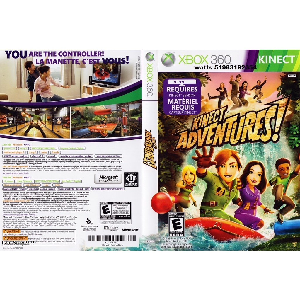 Jogo Kinect Adventures Xbox 360 Original