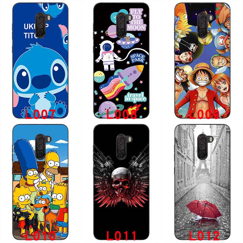 Capa Flexível De Silicone Com Estampa De Desenho De Anime Colorido Para Xiaomi Pocophone F1