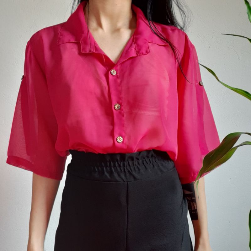 Camisa transparente rosa new arrivals