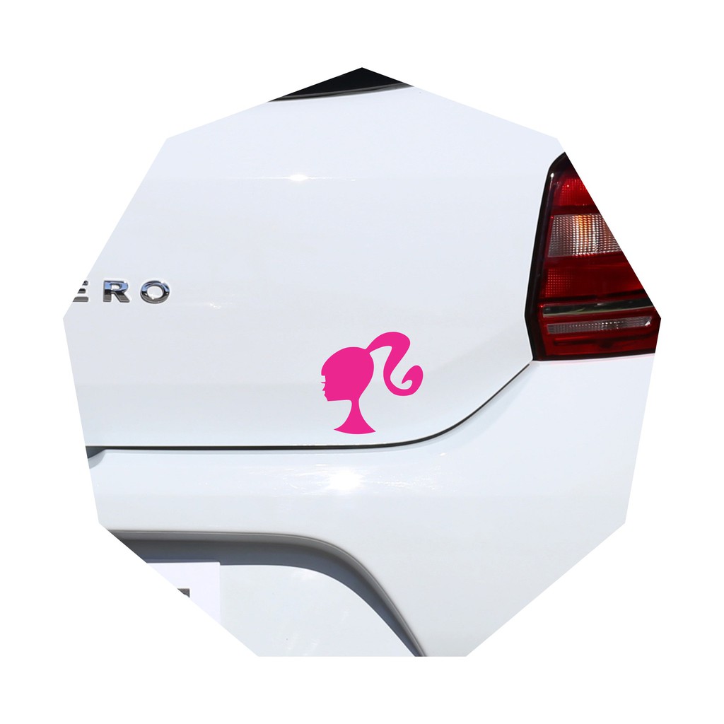 Adesivo Barbie Rosa Para Carro 9cm x 9cm
