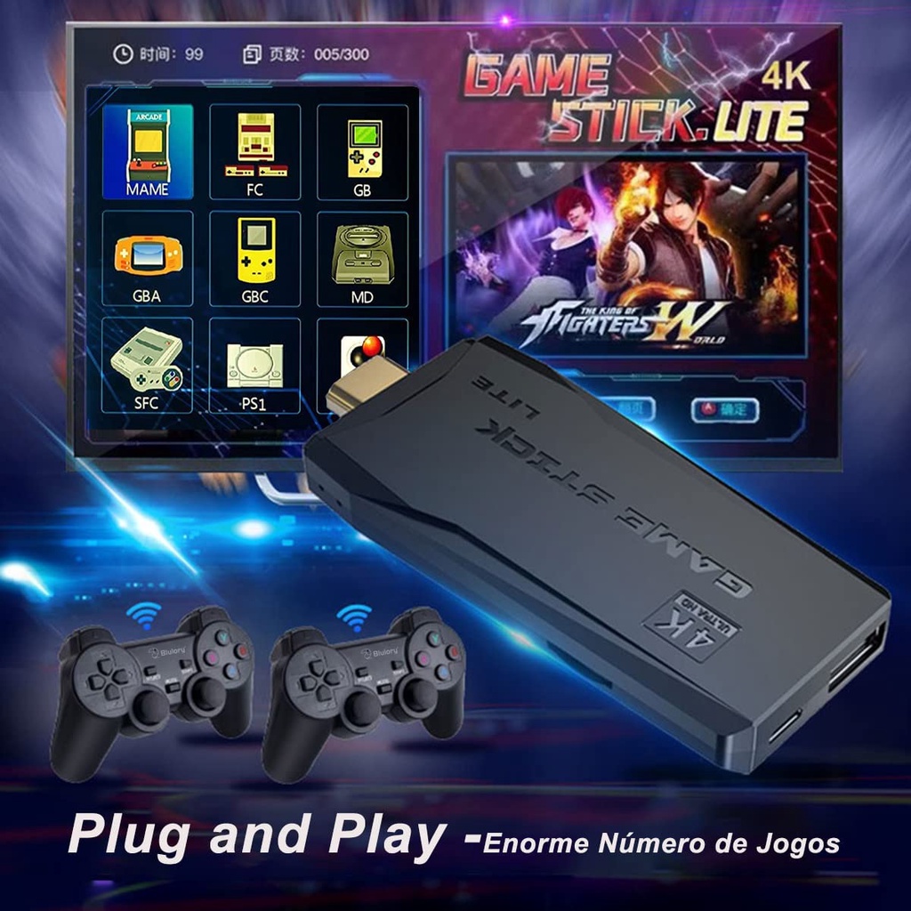 Game Stick 4K Lite 64GB Personalizado - Retro Game do Jr