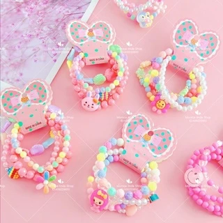 kit 4 Pulseiras Infantil de Miçanga Colorida Pulseira lindas Infantis