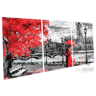 Kit 3 Placas Decorativas Quadrinhos Em Mdf Sala Londres Casal Vermelho