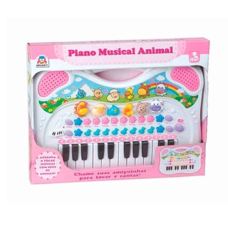 Teclado Infantil Bebe Musical Sons Animais e Luzes Reforçado no