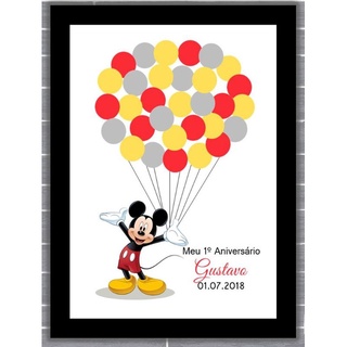 Quadro Decorativo MDF para Assinaturas Personalizado Aniversário Mickey Mouse