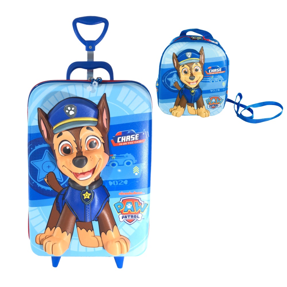 Kit Mochila Infantil 3D Com 3 Rodinhas e Lancheira Paw Patrol Chase Shopee Brasil