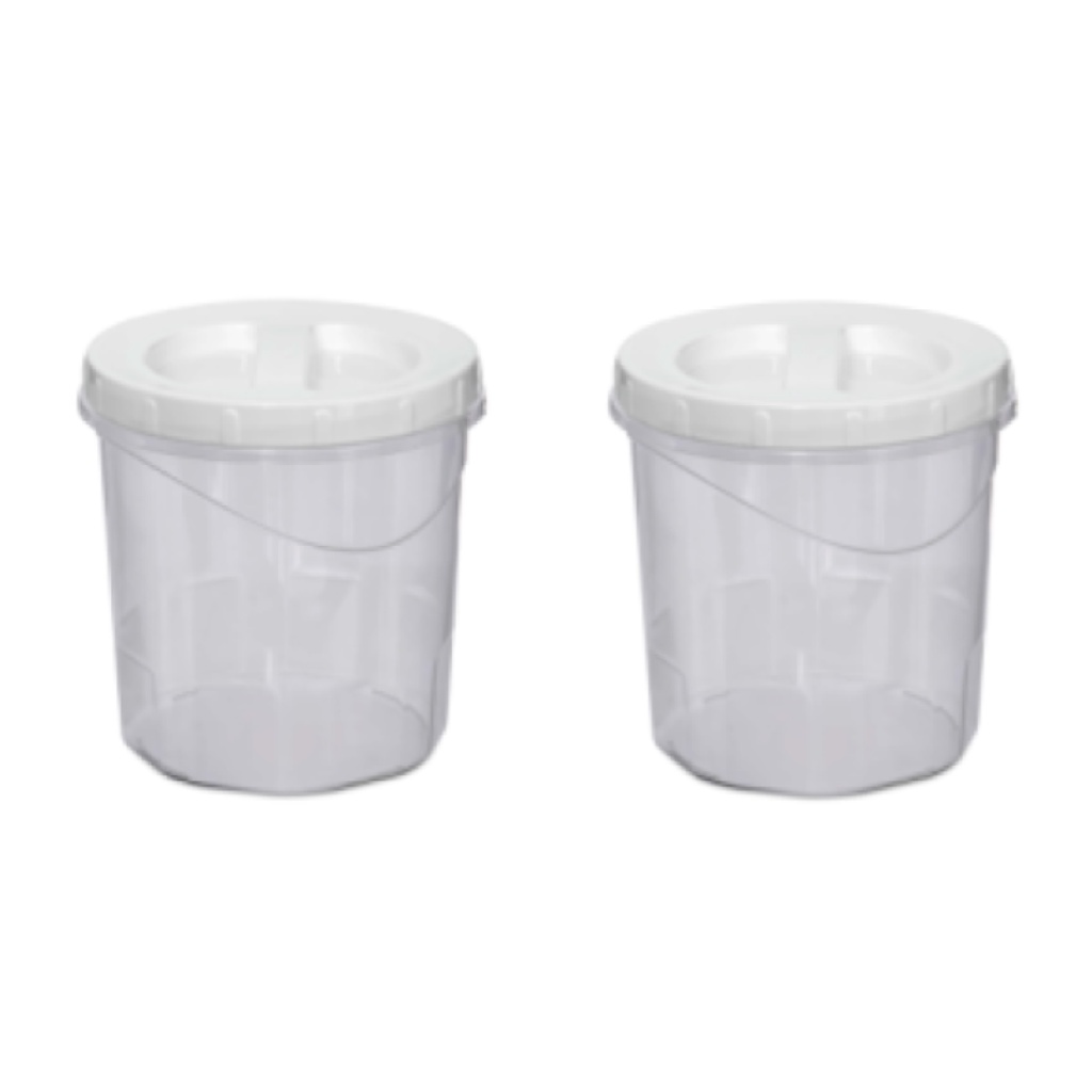Kit 2 Potes Plasticos Porta Mantimento 3,2L Tampa de Rosca