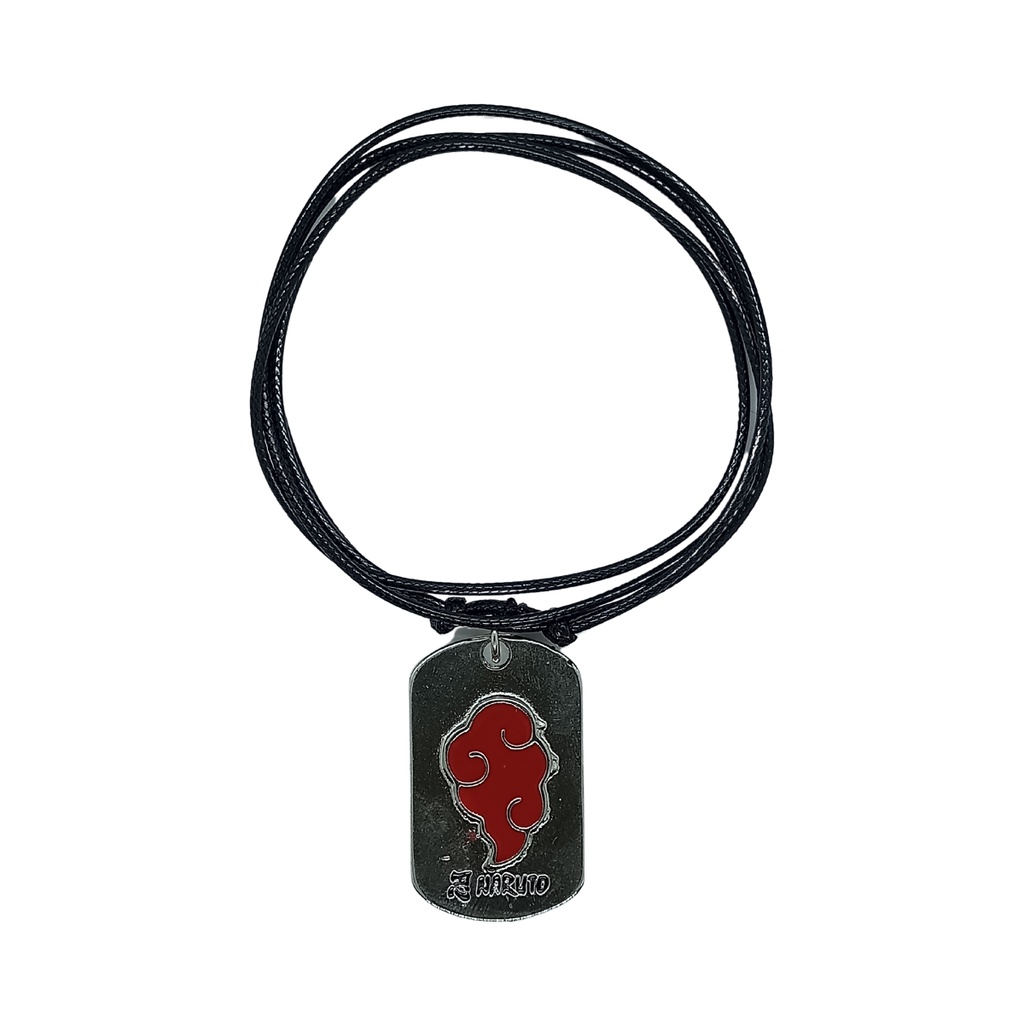 Colar Anime Naruto Pingente Dog Tag Símbolo Nuvem Akatsuki