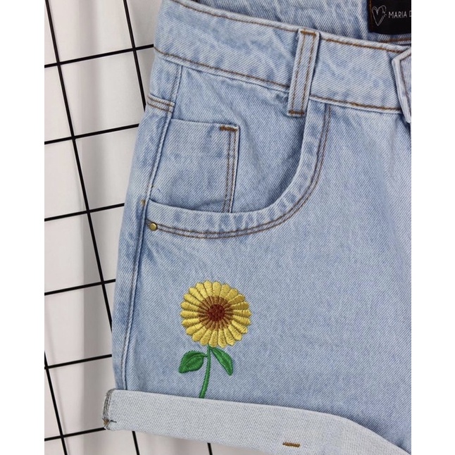 Short store jeans girassol