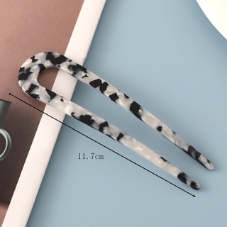1PC Fashion Acetate Curved U Shape Hair Sticks Cabelos Em Estilo Chinês Elegante Temperamento Costeletas De Cabelo Bun Stick Para Mulheres