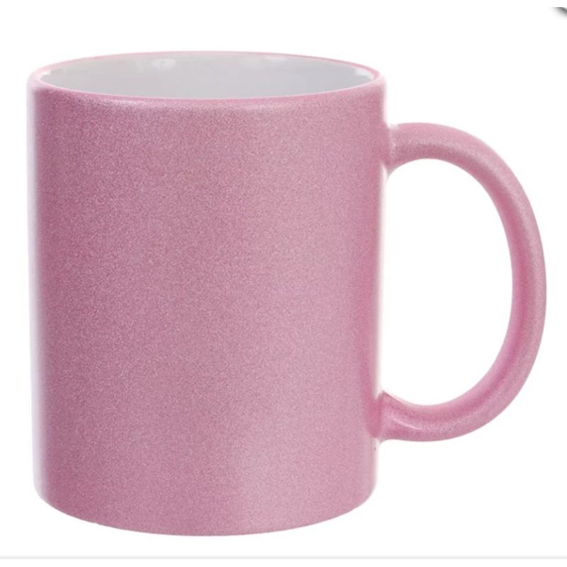 Caneca de Cerâmica Glitter Rosa Especial 300ml