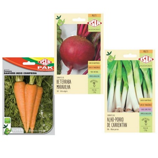 Kit Meus Vegetais - Cenoura + Alho-Poró + Beterraba